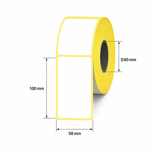 Lipnios-termo-etiketės-58x100mm Isekleepuvad termilised etiketid 58x100 mm, D40, 500 tk - Pilt 1